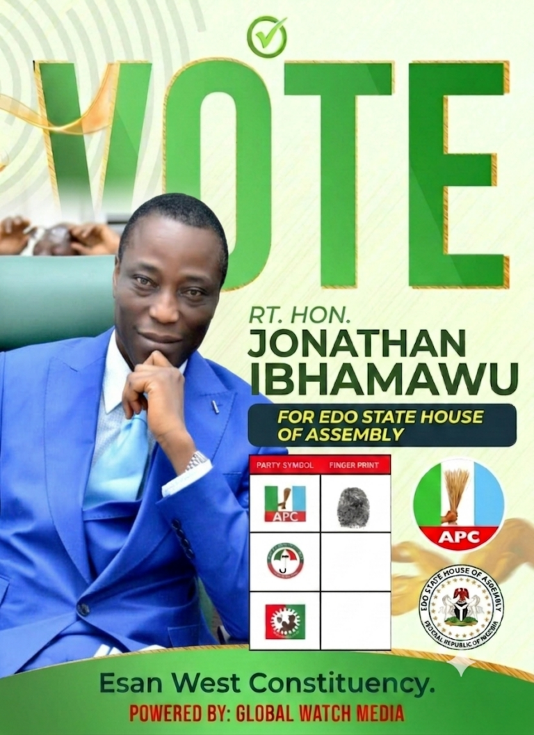 RT. HON. JONATHAN AIGBOKHAN IBHAMAWU: The People’s Voice; Guided By Purpose, Driven For A Better Esan West Constituency.