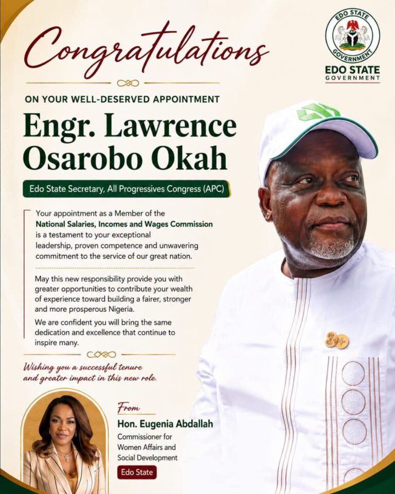 Abdallah Felicitates Okah On His Appointment