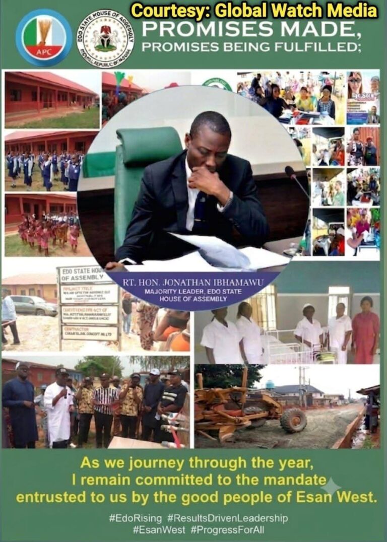 MANIFESTO OF HON. JONATHAN AIGBOKHIAN IBHAMAWU:Sustaining Progress, Deepening Impact, Securing the Future of Esan West