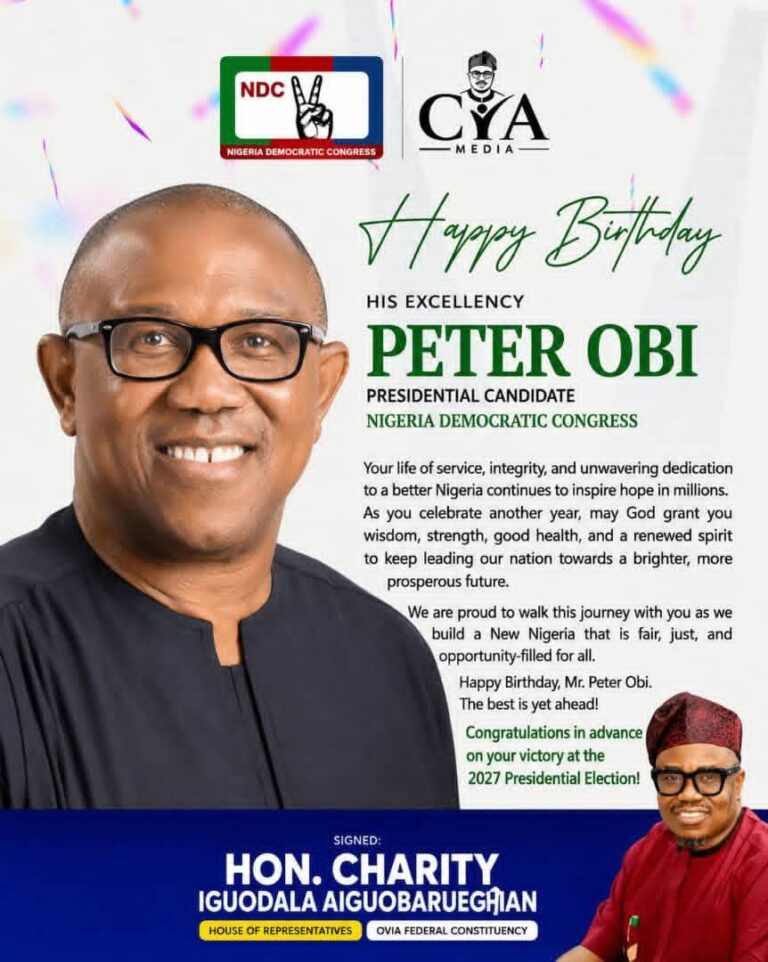 HAPPY BIRTHDAY TO HIS EXCELLENCY, MR. PETER OBI