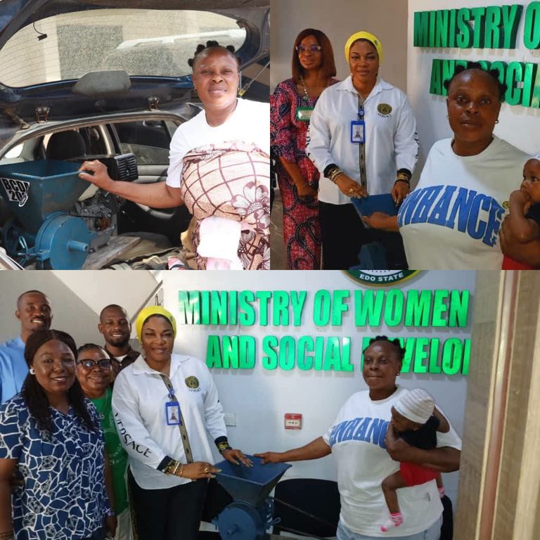 Edo Government Empowers Vulnerable Mother with Grinding Machine